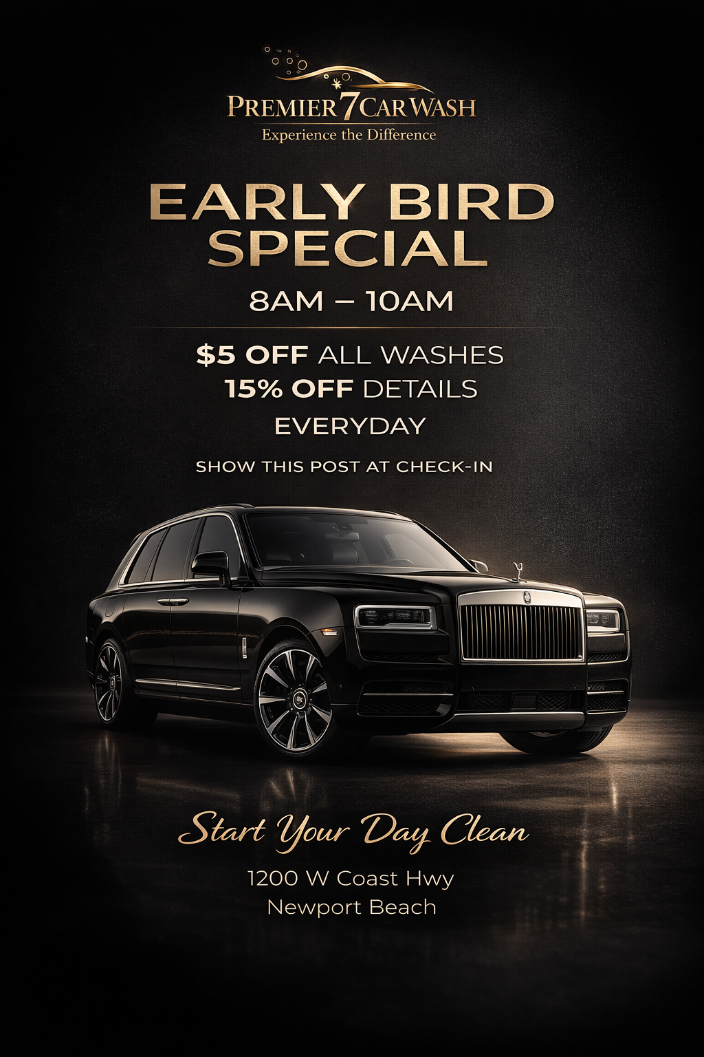 Rolls-Royce Cullinan early bird special at Premier 7 Newport Beach