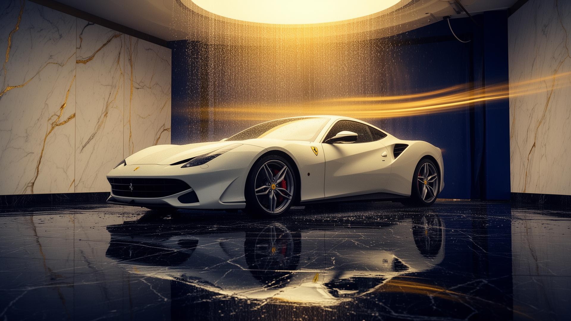 Ferrari at Premier 7 Car Wash Newport Beach