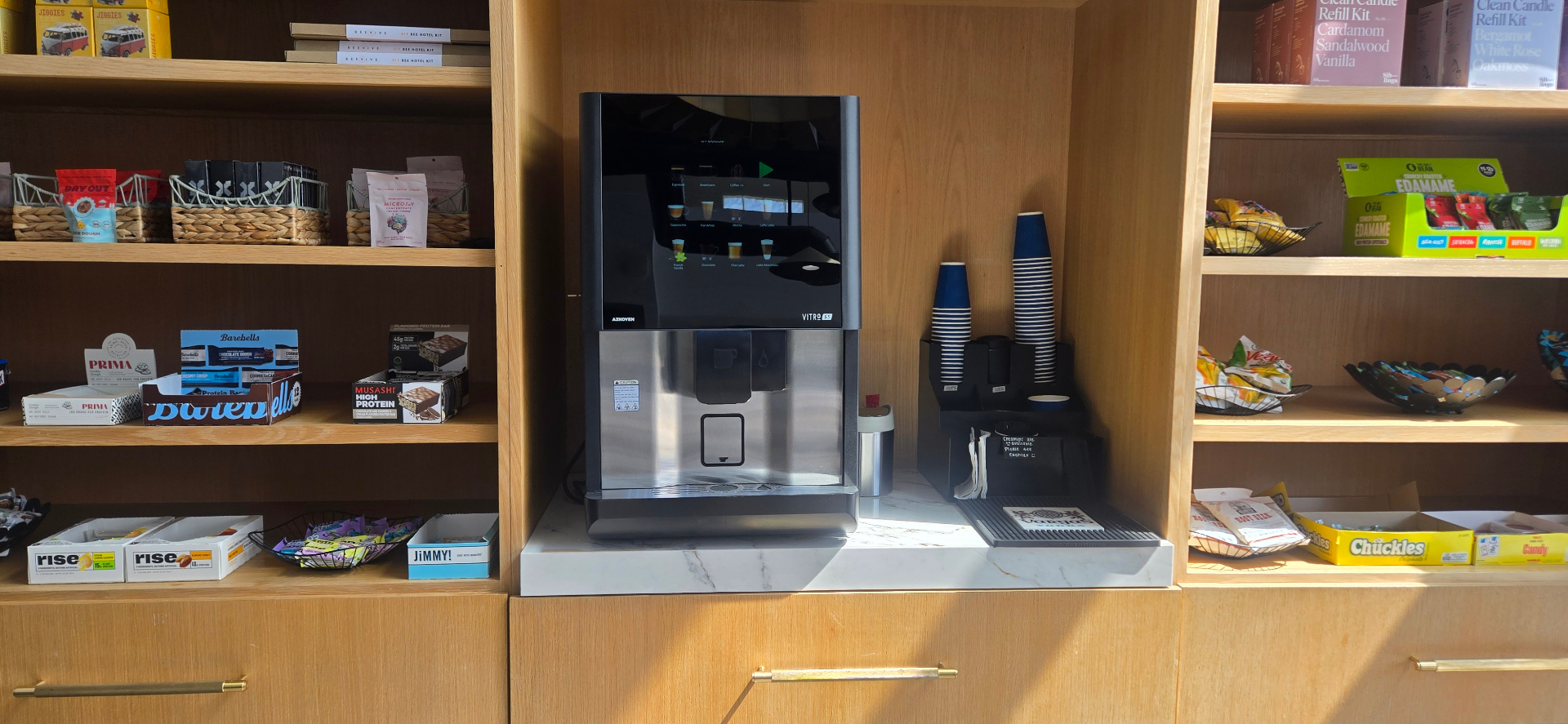 Complimentary premium coffee bar at Premier 7