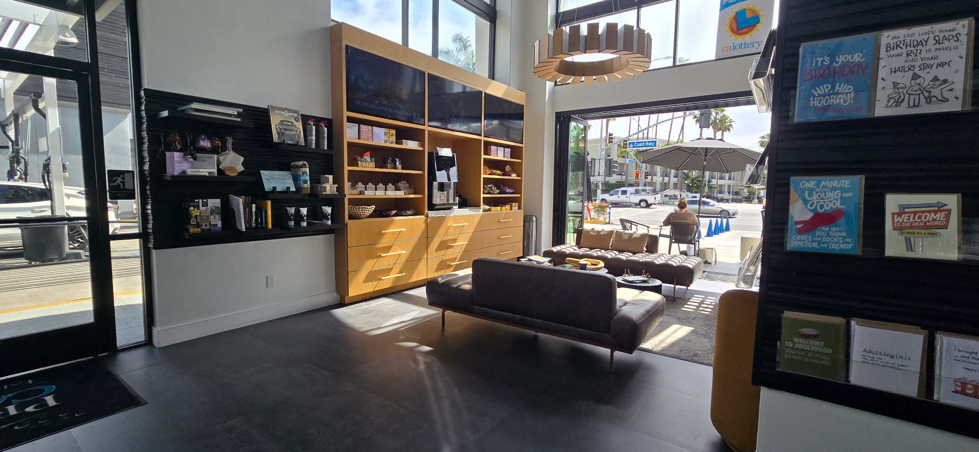 Designer lounge seating at Premier 7 Car Wash